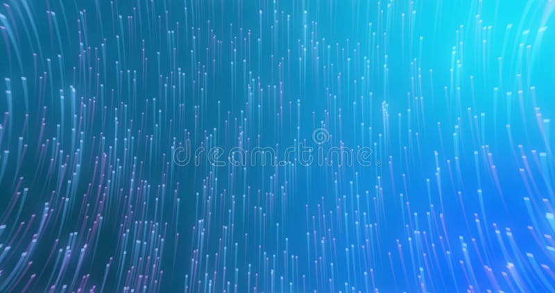 Digital image of glowing light trails moving in circular motion against blue background stock illustration