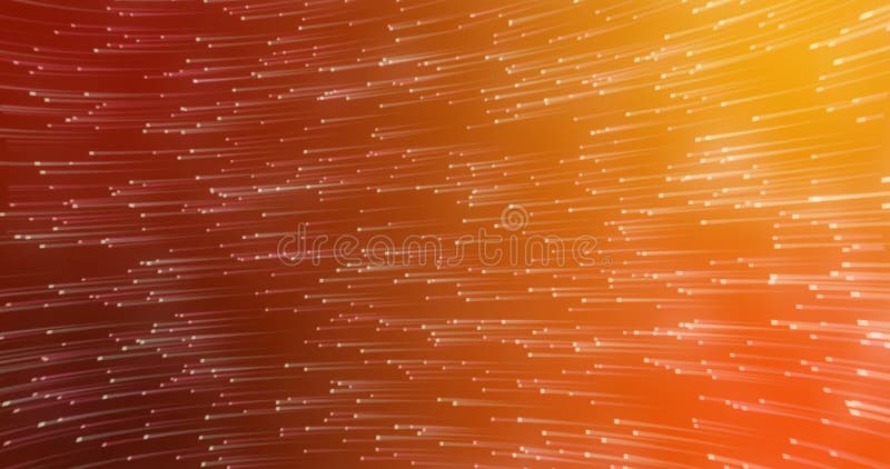 Digital image of glowing light trails moving in circular motion against orange background stock illustration
