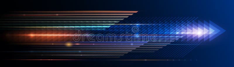 Digital image of light rays, stripes lines with blue light, speed and motion blur over dark blue background vector illustration