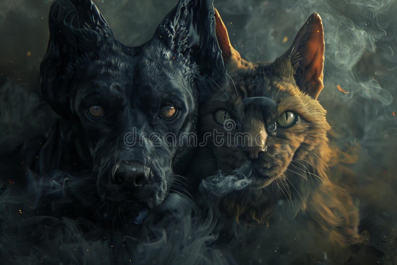 Digital image of photo of dogs and cats, high quality, high resolution vector illustration