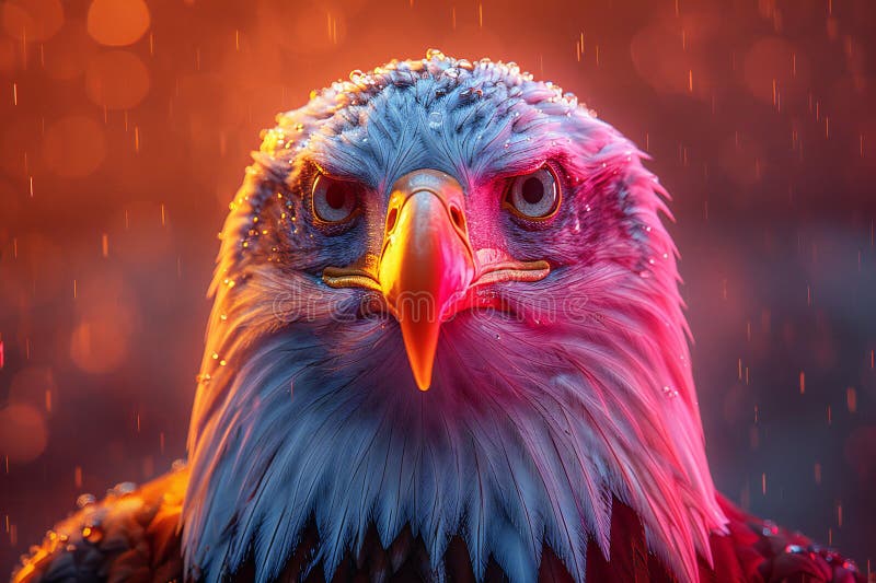 Digital image of picture of a bald eagle looking into the camera stock illustration.