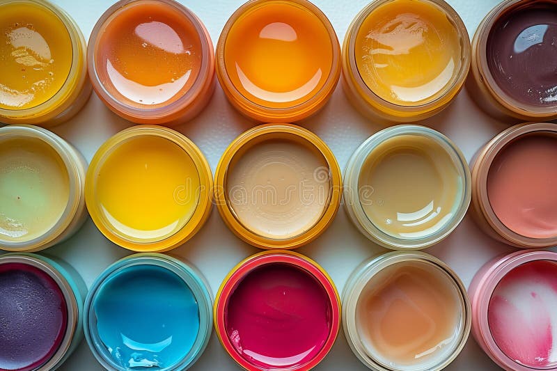 Digital image of some different colored lip balms on a white background royalty free illustration