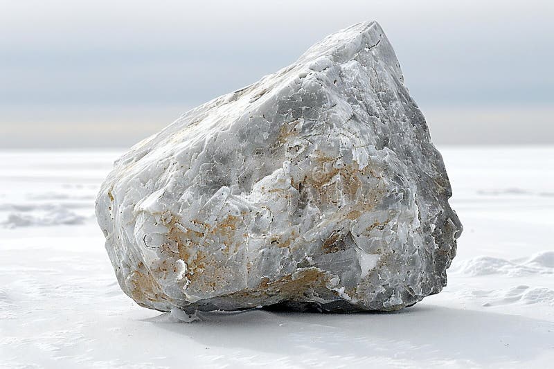 Digital image of ugly rock sitting on a white flat surface, high quality, high resolution stock illustration.