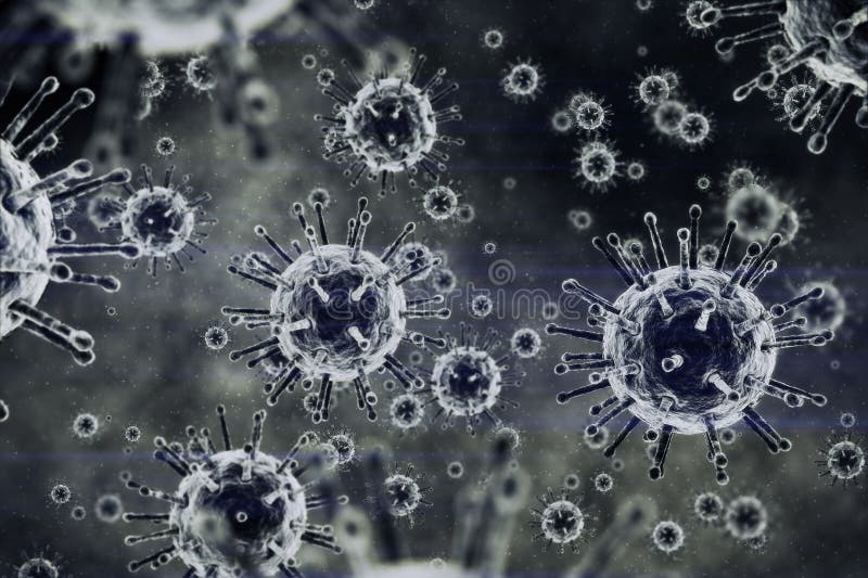 Digital image of virus in human body stock illustration