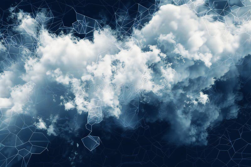 Digital image of white smoke clouds on a black and white background royalty free illustration