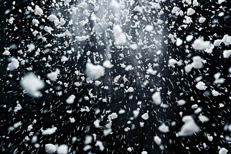 Digital image of white snow is falling on top of a black background royalty free illustration