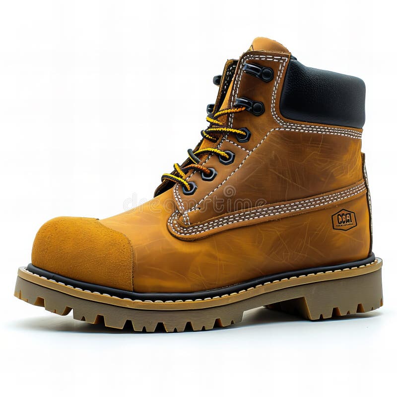 Illustration of Digital image of work boots , isolated on white background , high quality, high resolution. This illustration is generated with the use of an AI.