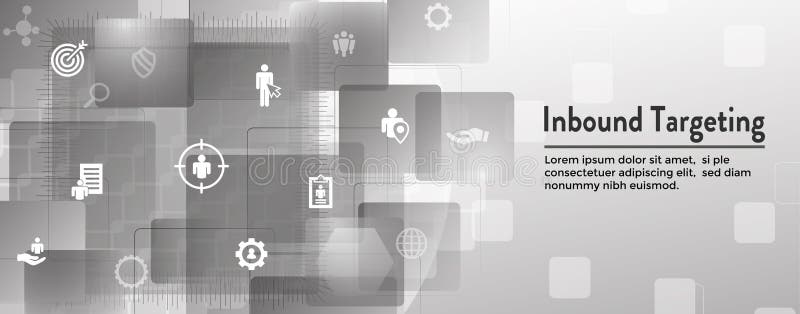 Digital Inbound Marketing & Targeting Web Banner with Vector Icon Set royalty free illustration Digital Inbound Marketing & Targeting Web Banner with Vector Icon Set royalty free illustration