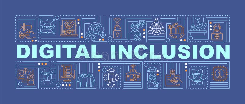 Digital inclusion word concepts banner royalty free illustration