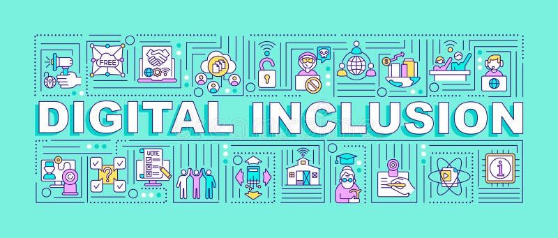 Digital inclusion word concepts banner royalty free illustration