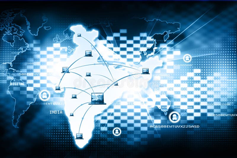 Digital India Internet Technology Stock Illustration - Illustration of  line, economy: 68615424