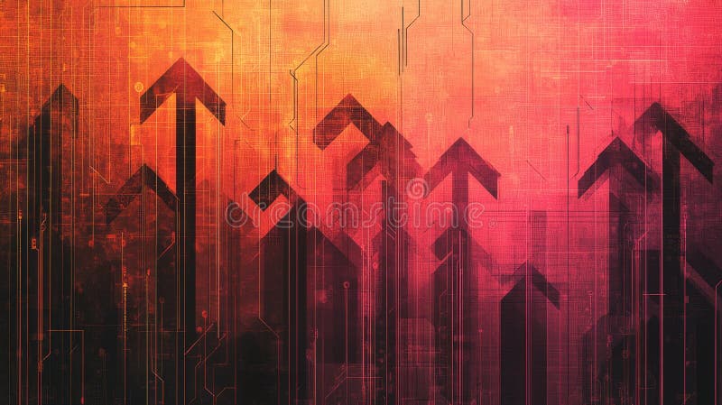 Digital Inspired Background with Grid Pattern and Abstract Arrows royalty free stock photos