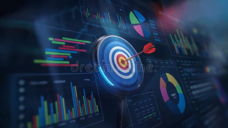 A digital interface with multiple graphical elements. vector illustration