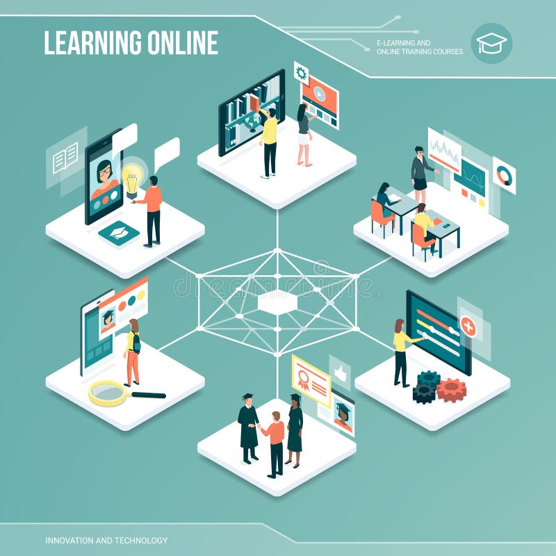 Digital-Kern: online lernend lizenzfreie abbildung Digital-Kern: online lernend lizenzfreie abbildung