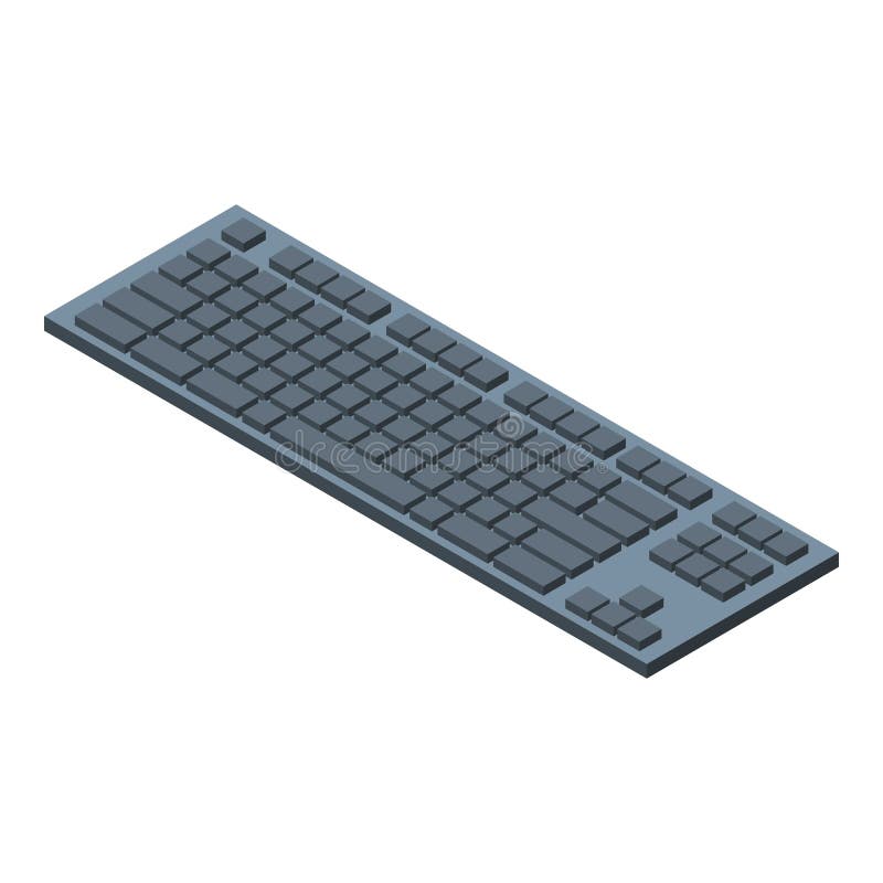 Digital keyboard icon, isometric style royalty free illustration