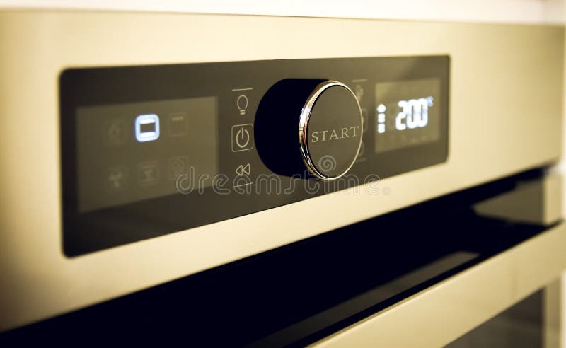 Digital kitchen oven with start button. stock images Digital kitchen oven with start button. stock images