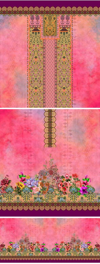 Digital Kurta Design, Textile Digital Printing Design, Textile Printing