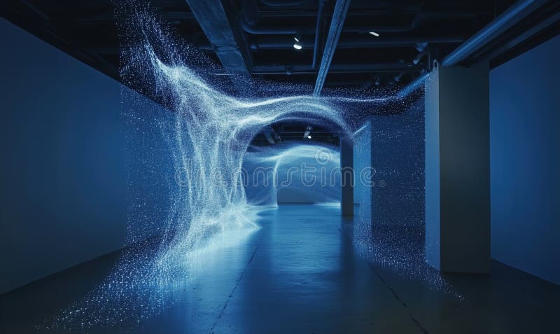 Digital light installation creating immersive experience in modern art gallery