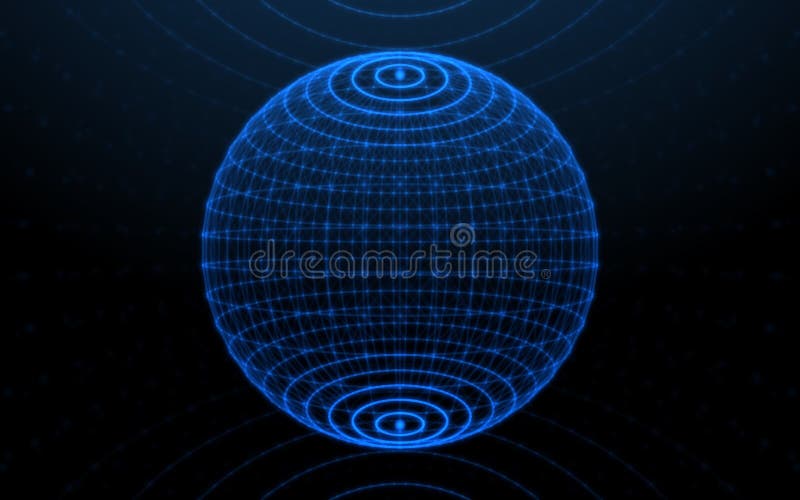 Digital lines connect background. Blue Sphere technology royalty free illustration
