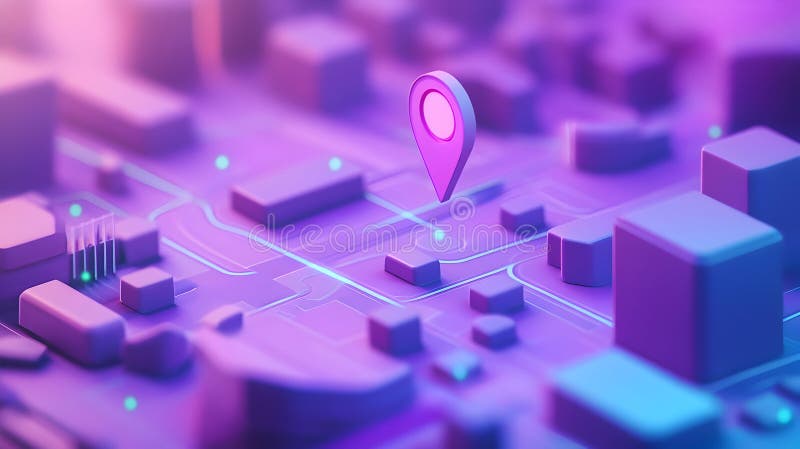Digital Location Marker On A High-Tech Map Interface Highlighting Innovative GPS Tracking And Geolocation Services vector illustration
