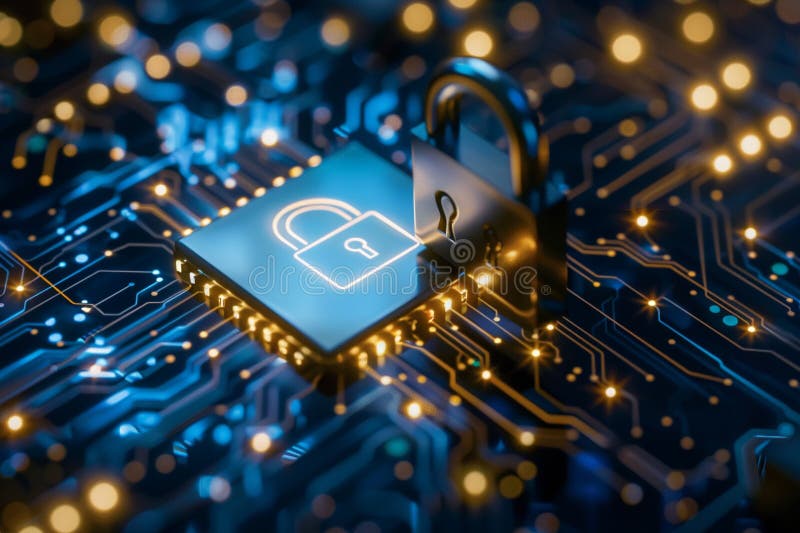 Protecție digitală pentru securitatea cibernetică stock illustration