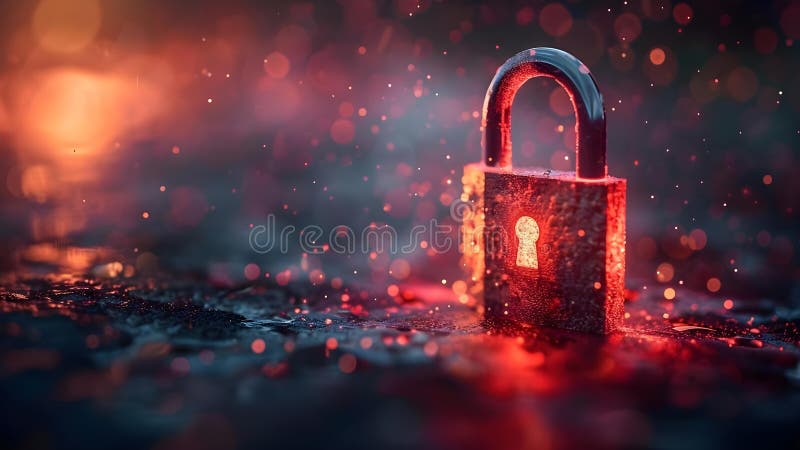 Digital Lockdown: Securing Data in a Cyber World. Concept Data Privacy, Cybersecurity, Digital royalty free illustration