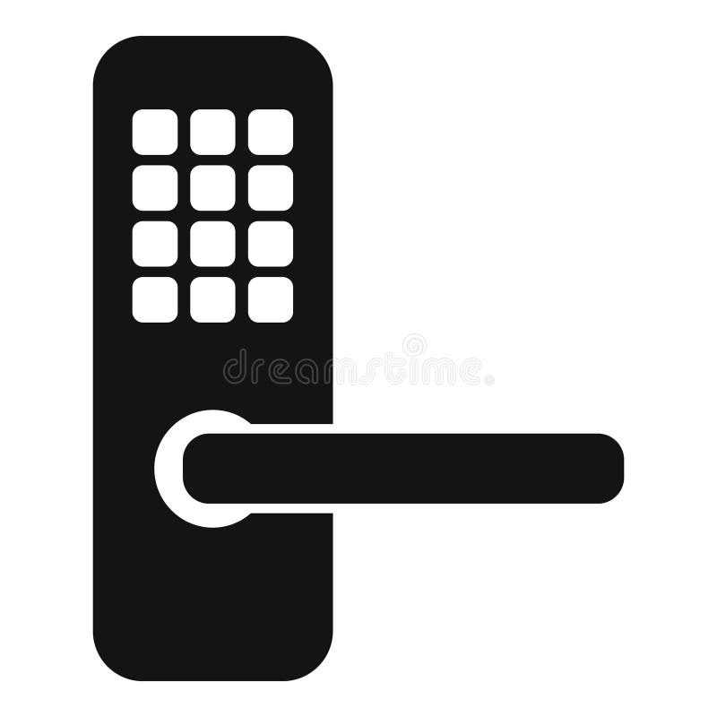 Digital Locked Door Icon Simple Vector. Prevent Robbery Stock