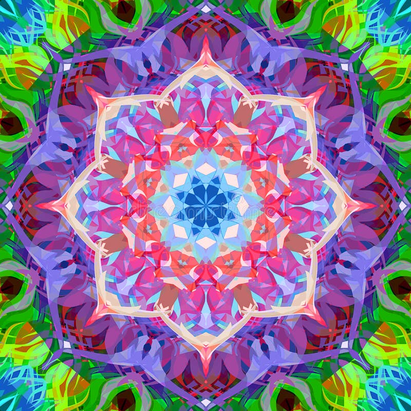 Digital-Malerei-Zusammenfassung bunte Blumen-Mandala Background stock abbildung Digital-Malerei-Zusammenfassung bunte Blumen-Mandala Background stock abbildung