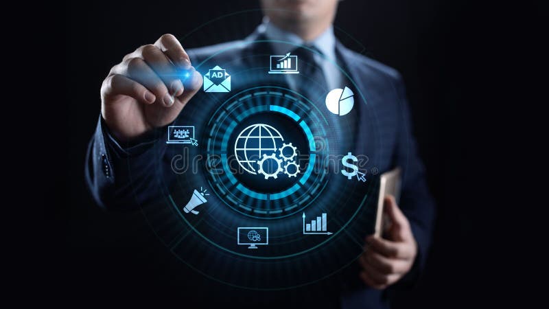 Digital marketing internet advertising and sales increase business technology concept. royalty free stock images