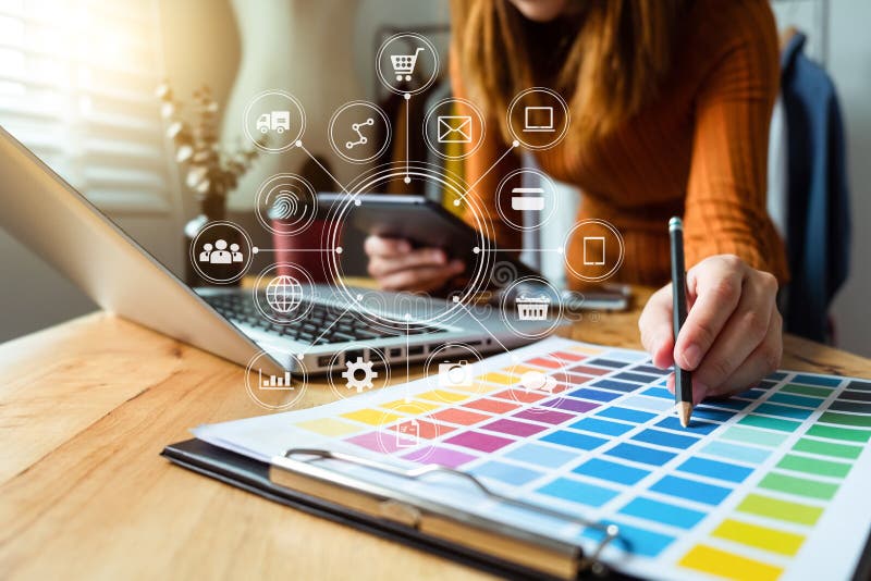 Digital marketing media in virtual screen royalty free stock photography Digital marketing media in virtual screen royalty free stock photography