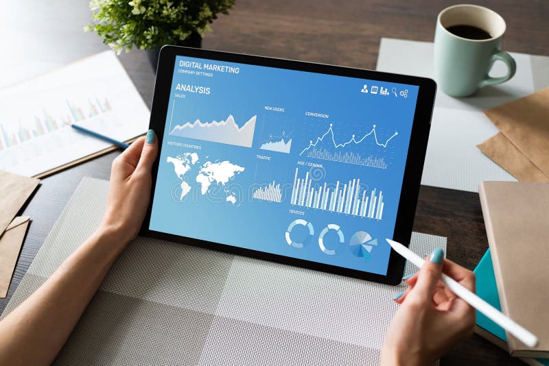 Digital Marketing Strategy Dashboard on the Screen. Stock Image - Image ...