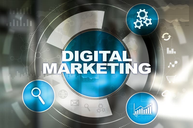 Digital-Marketing-Technologiekonzept Internet Online Suchmaschinen-Optimierung SEO SMM bekanntmachen lizenzfreie abbildung