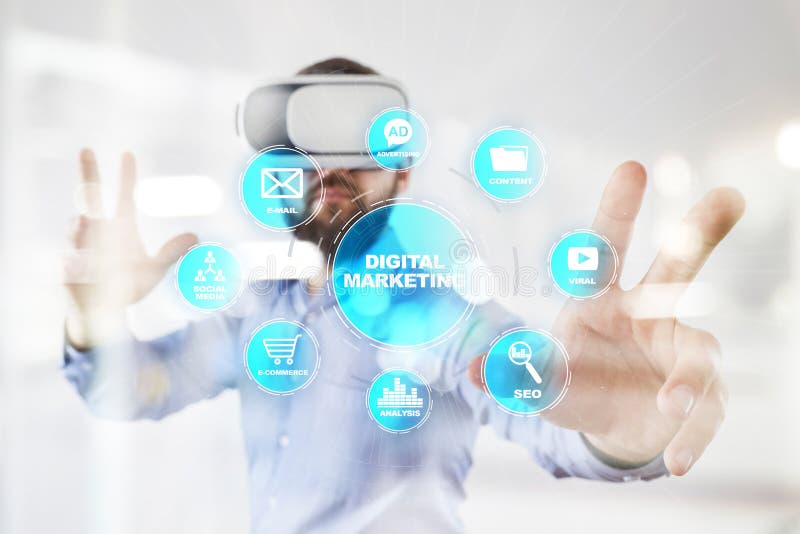 DIgital marketing technology concept. Internet. Online. Search Engine Optimisation. SEO. SMM. Advertising. royalty free stock photo