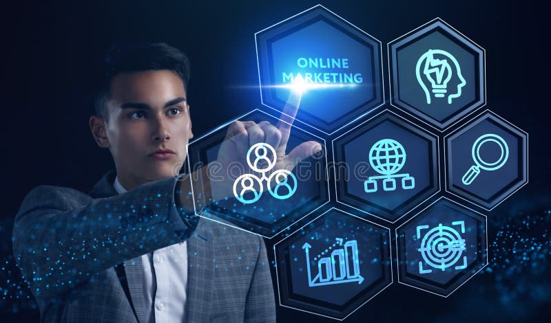 Digital Marketing Technology Solution for Online Business Concept. Business, Technology, Internet and network concept stock images