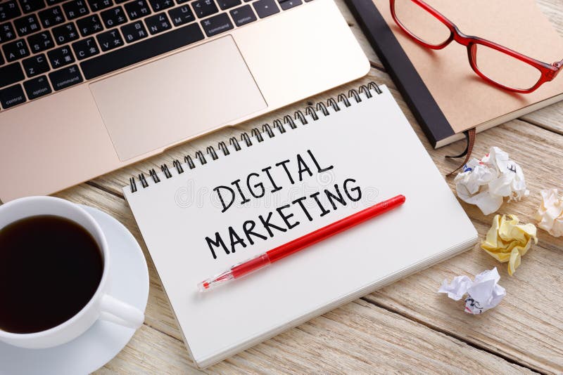 Digital Marketing With Work Desk Stock Image Image 61698097