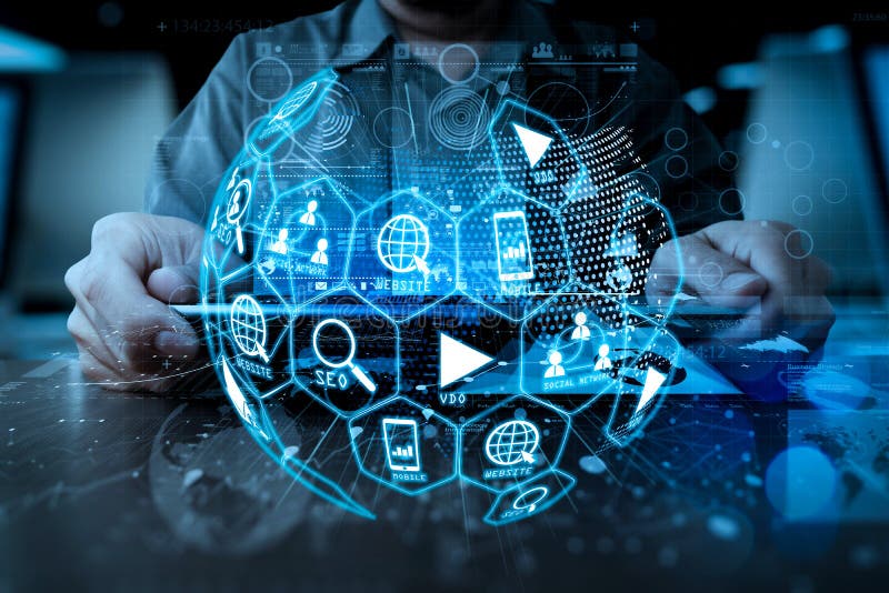 Digital marknadsföringsmassmedia (websiteannonsen, emailen, det sociala nätverket, SEO fotografering för bildbyråer