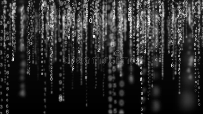 Digital matrix background. Binary computer code. Hacker concept. 3d rendering