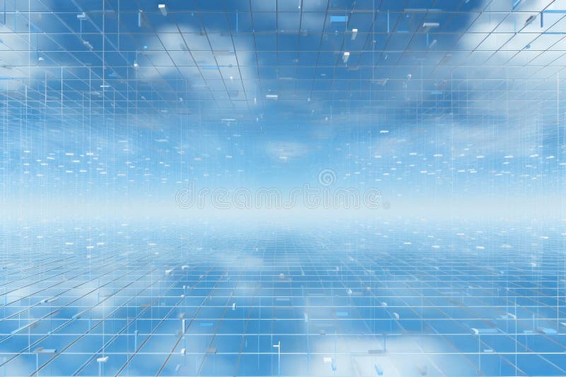 Digital matrix theme light blue sky and clouds backgrounds royalty free stock photo