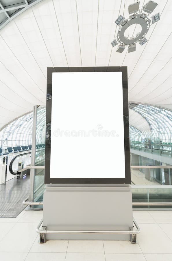 Digital media blank with white screen modern panel