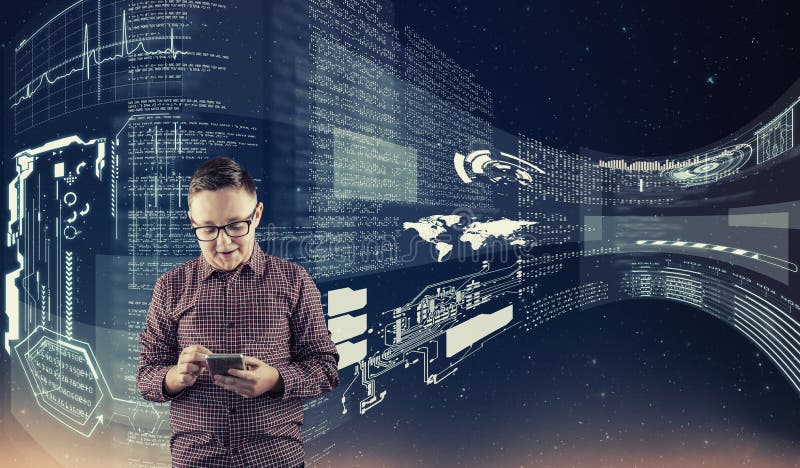 Digital media. . Futuristic user interface data and information royalty free stock image