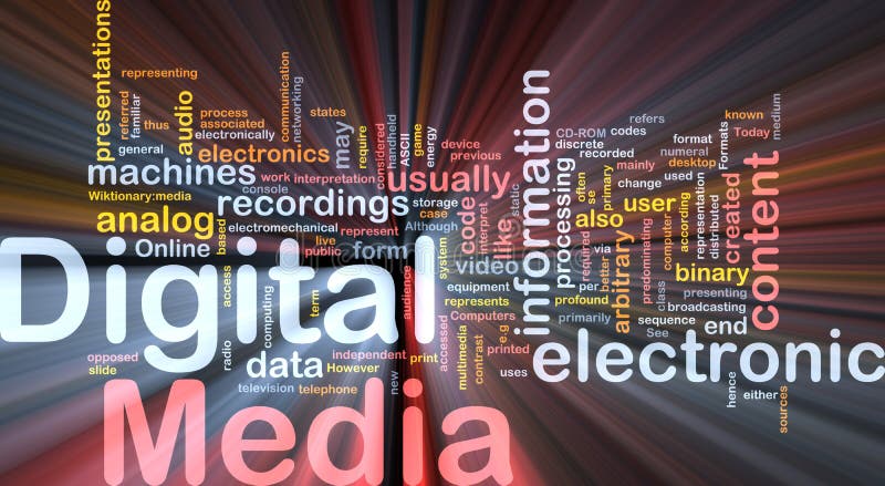 Digital-Mediahintergrund-Konzeptglühen vektor abbildung Digital-Mediahintergrund-Konzeptglühen vektor abbildung