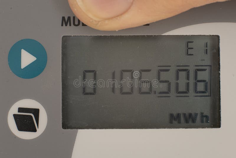 The Digital Meter of the District Heating System Showing the Cost of