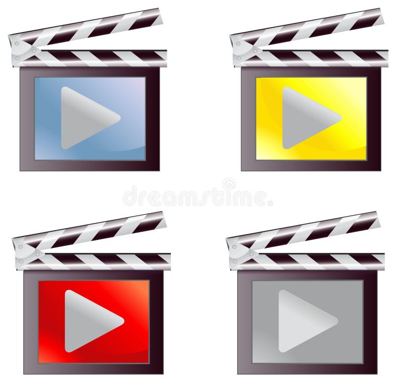 Digital movie media icon set in isolated background, create by vector. Digital movie media icon set in isolated background, create by vector