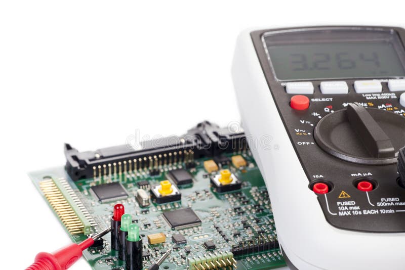 Digital Multimeter and a Circuit Board Stock Photo Image of measuring