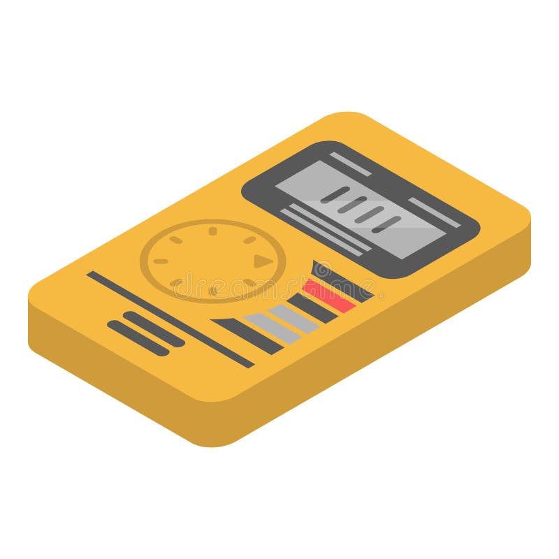 Digital multimeter icon, isometric style vector illustration