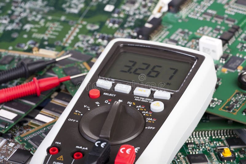 Electronic Boards Digital Multimeter Stock Image Image of measurement