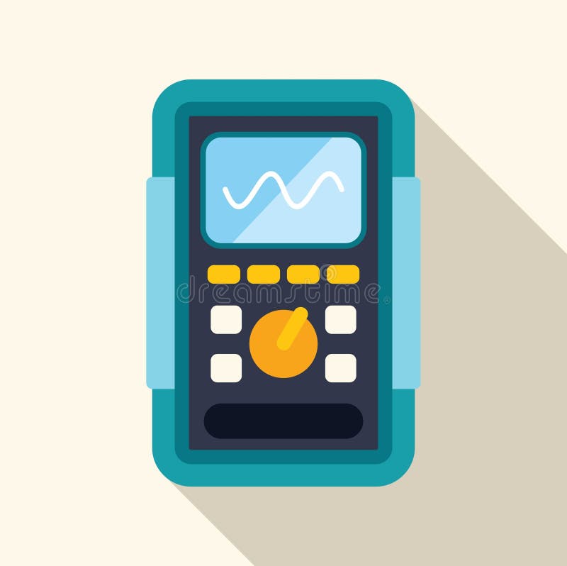 Digital multimeter showing a sinusoidal signal on its screen royalty free illustration