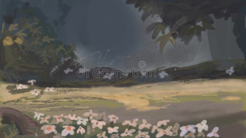 Digital Nature Background Design for 2D Animation Stock Illustration -  Illustration of animation, background: 76286323