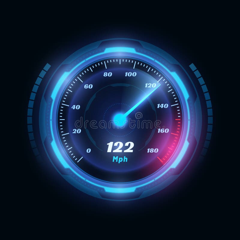 Digital Odometer Display, Speedometer Indicator Stock Vector