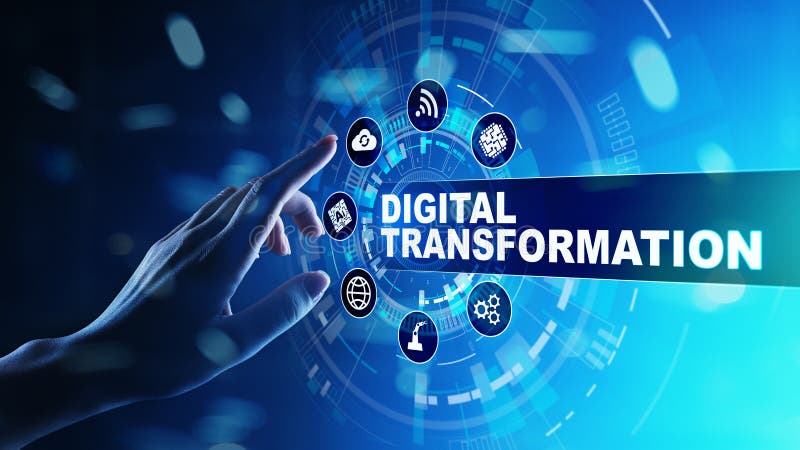 Digital omformning, söndring, innovation Affär och modernt teknologibegrepp royaltyfria foton